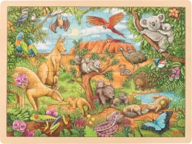 GOKI Dřevěné puzzle Australská zvířata