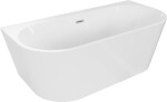 MEXEN/S - Oval+ volně stojící vana przyścienna 170 x 80, bílá, sifon a přepad nikl kartáčovaná 52681708000-97