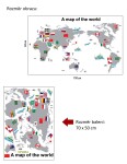 Samolepka Mapa Světa s vlajkami