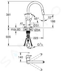 GROHE - Feel Dřezová baterie s výsuvnou sprškou, supersteel 31486DC1