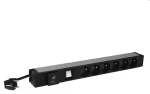 Legrand PDU 6x 230V s přepěťovou ochranou / Rozvodný panel / 1U / 16 A / 3700 W / kabel 3 m (646835)