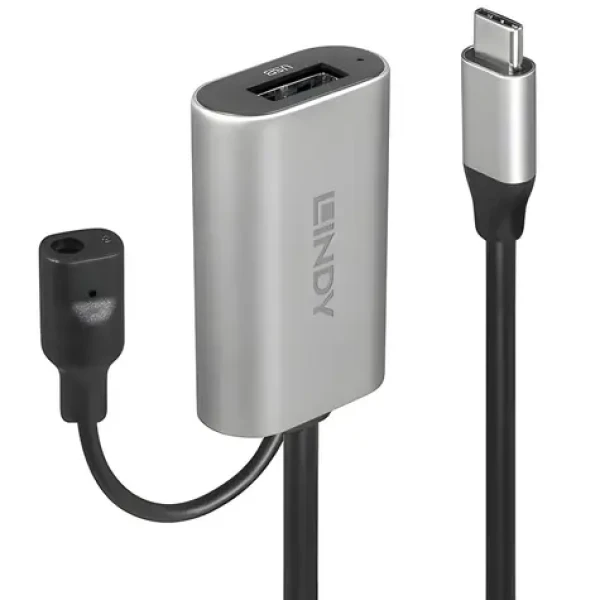 Lindy USB-C - USB-A aktivní prodlužka 5m černá / Kabel / USB 3.2 Gen 1 / 5 Gbit/s (43270)