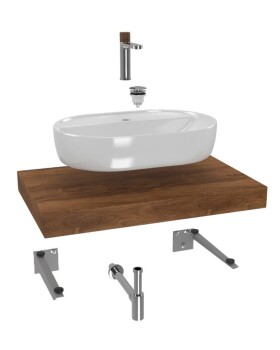 Koupelnová sestava SAT s deskou pod umyvadlo Dolce 80x8x50 cm dub charleston KSETDO3 KSETDO3
