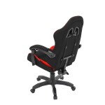 Herní křeslo, synchronní mechanismus, černá a červená látka, plast. kříž