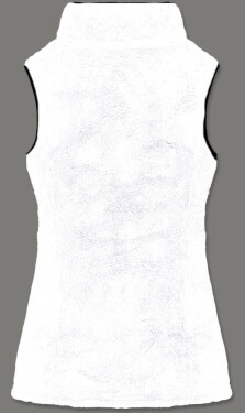 Bílá dámská plyšová vesta (HH005-45) Barva: odcienie bieli, Velikost: