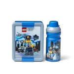 Svačinový set LEGO City (láhev box) modrá