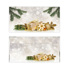 Obálka vánoční - červená s vánočními vzory - Eva Plísková