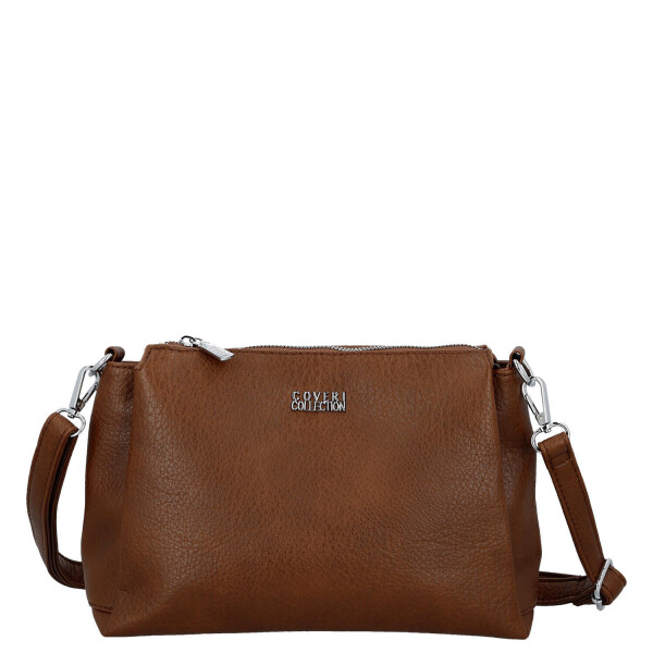 Trendy dámská koženková crossbody kabelka Denissa, tmavě hnědá