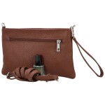 Módní dámská kožená mini crossbody kabelka Kaliopi, hnědá
