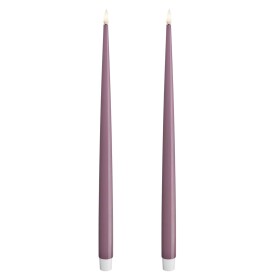 DeluxeHomeart Vysoké LED svíčky Shiny Light Purple – set 2 ks, fialová barva, pryskyřice