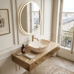 REA - Umyvadlo na desku Freja - Travertine Matt REA-U6689
