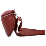 Módní dámská kožená ledvinka Sotiria, červená