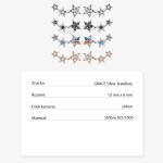 Stříbrné náušnice se zirkony Alesa Rainbow, stříbro 925/1000, hvězdy, Barevná/více barev