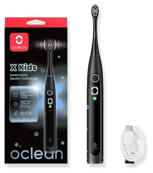 Oclean X Kids černá / Dětský sonický zubní kartáček / 5 režimů / 72 000 kmitů (X Kids czarny)