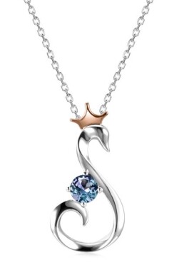 Royal Fashion stříbrný pozlacený náhrdelník Alexandrit DGPS0051-CS