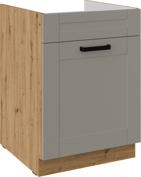 Spodní skříňka pod dřez Luna 60 ZL 1S BB - Premium Box Barva korpusu: Dub artisan, Barva dvířek: Clay Grey