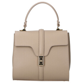 Elegantní dámská kožená kabelka do ruky Alina, tmavě béžová