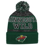 Outerstuff Dětská zimní čepice Minnesota Wild NHL Puck Pattern Cuffed Pom