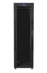 Lanberg FF01-6842-12BL V2 černá / Stojanový rozvaděč / 19" / 42U / 600x800 mm / nosnost 1200 kg / skleněné dveře (FF01-6842-12BL)