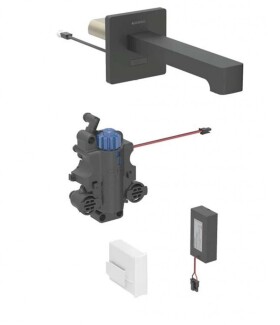 GEBERIT - Brenta Termostatická elektronická umyvadlová baterie pod omítku, bateriové napájení, easy to clean, matná černá 116.298.14.1