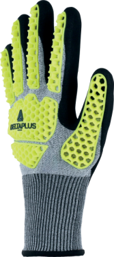 Pletené rukavice Delta Plus EOS NOCUT VV909 Barva: Žlutá/ Šedá, Velikost rukavic: 8 (M) VV909JA08