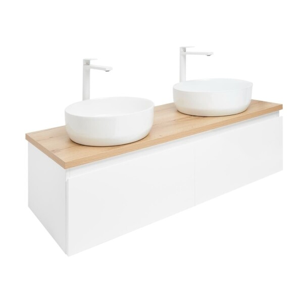 Koupelnová skříňka s krycí deskou SAT B-WAY 119x30x45 cm bílá lesk BWAY120WDOAKU2B BWAY120WDOAKU2B
