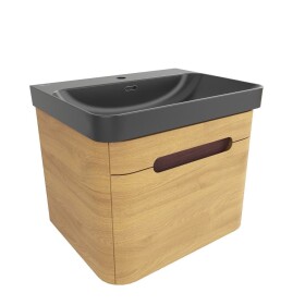 Koupelnová skříňka s umyvadlem SAT Fusion 57,5x43x45 cm dub medový mat SATFUSION60DMBKM SATFUSION60DMBKM