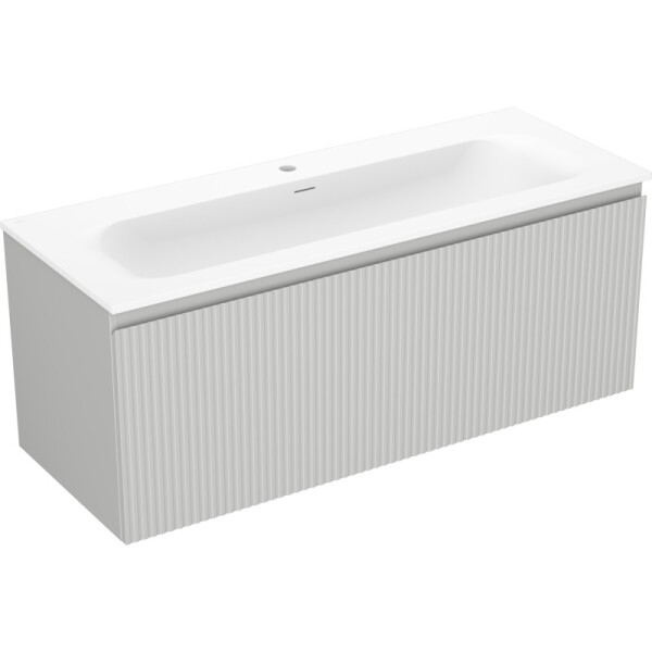 MEXEN/S - Rivel koupelnová skříňka 120 cm s umyvadlem Vela, 1 šuplík, reliéf , šedá mat/bílá mat 91A20-12047-1-BF62-W23M01