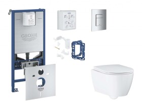 GROHE - Rapid SLX Set předstěnové instalace, klozetu, sedátka SoftClose, tlačítka Skate Cosmopolitan a sady pro vhazování tablet, chrom SANI11BB2131