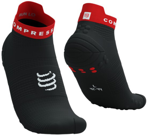 Běžecké kompresní ponožky Compressport Pro Racing Socks v4.0 Run Low - Black/Core Red Velikost: EU 42-44