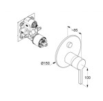 KLUDI - Nova Fonte Baterie pod omítku pro 2 spotřebiče, chrom 207590515