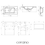 CERANO - Umyvadlová skříňka pro WC Zola - bílá matná + umyvadlo z lit. mramoru - bílá matná - 40x55x23,5 CER-999985