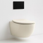 REA - Závěsná WC mísa Carlo Mini Rimless Ecru REA-C5500