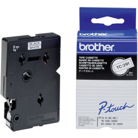 Brother TC-291, 9mm, černý tisk/bílý podklad - originální páska laminovaná