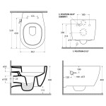 ISVEA - SENTIMENTI CLEANWASH závěsná WC mísa, integrovaný ventil a bidet. sprška, Rimless, 36x53cm, bílá 10ARS1101I