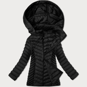 Lehce zateplená černá dámská prošívaná plus size bunda J Style (16M9265-392) odstíny černé 48