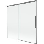 MEXEN/S - Rox vanová zástěna 2-křídlová posuvná 160 x 150, transparent, grafit metal 8C9-160-001-95-00
