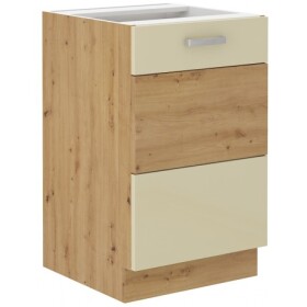 Spodní skříňka pod dřez Artisan 50 ZL 1F BB Barva korpusu: Dub artisan, Barva dvířek: Krémový lesk