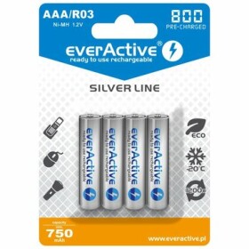 EverActive Silver Line nabíjecí baterie AAA (R03) 800 mAh 4ks / Ni-MH (EVHRL03-800)