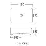 CERANO - Umyvadlo keramické Lorenzo - na desku - bílá lesklá - 48x37 CER-417173