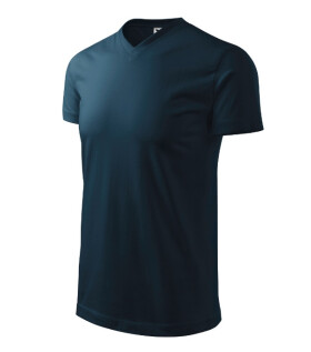 Heavy V-neck tričko unisex námořní modrá 2XL