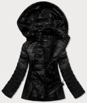 Černá prošívaná dámská bunda s pružnými vsadkami (RQW-7012) černá XXL (44)