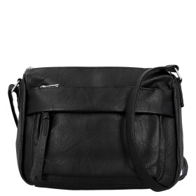 Trendy dámská koženková crossbody kabelka Lenka, černá