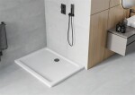 MEXEN/S - Flat sprchová vanička obdélníková slim 90 x 70, bílá + černý sifon 40107090B