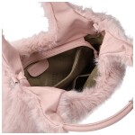 Módní dámská plyšová kabelka do ruky Viorica, růžová