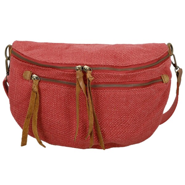 Trendy dámská textilní ledvinka Lena, červená