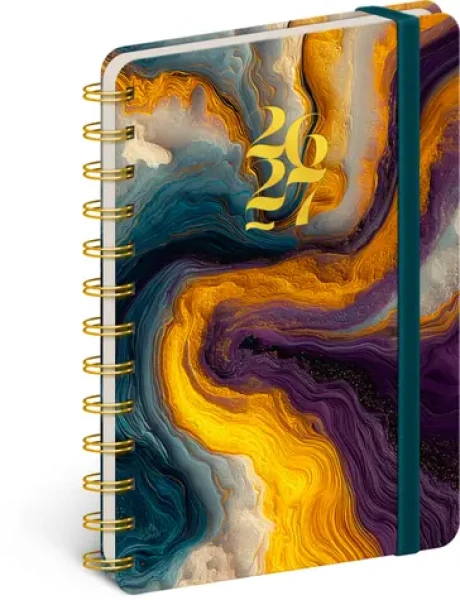 NOTIQUE Spirálový 18měsíční diář Petito – Barevný achát 2026/2027, 13 x 18 cm (PGD-37211-V)