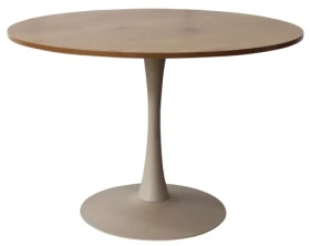 Kulatý jídelní stůl Ronduel, 110 cm, béžový kašmír/dub