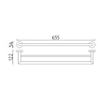 Nimco Unix chrom držák na ručníky dvojitý 66 cm UN 13061DA-26 UN 13061DA-26
