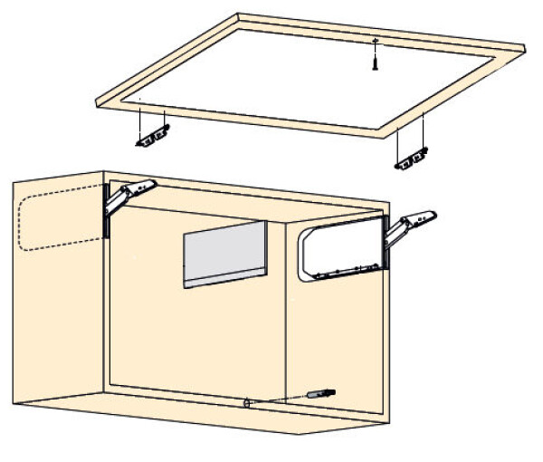 Blum Sada Aventos HKi Tip On ALU mechanismus: nejsilnější, krytka: šedá světlá (BLAHKI_44)